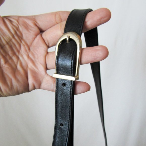 Vintage Classic Black Leather Shoulder Bag by Louis Quatorze. Made in Spain - Picture 11 of 12